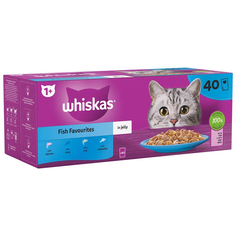 Whiskas Cat Pouch Fish Favourites in Jelly 40x85g