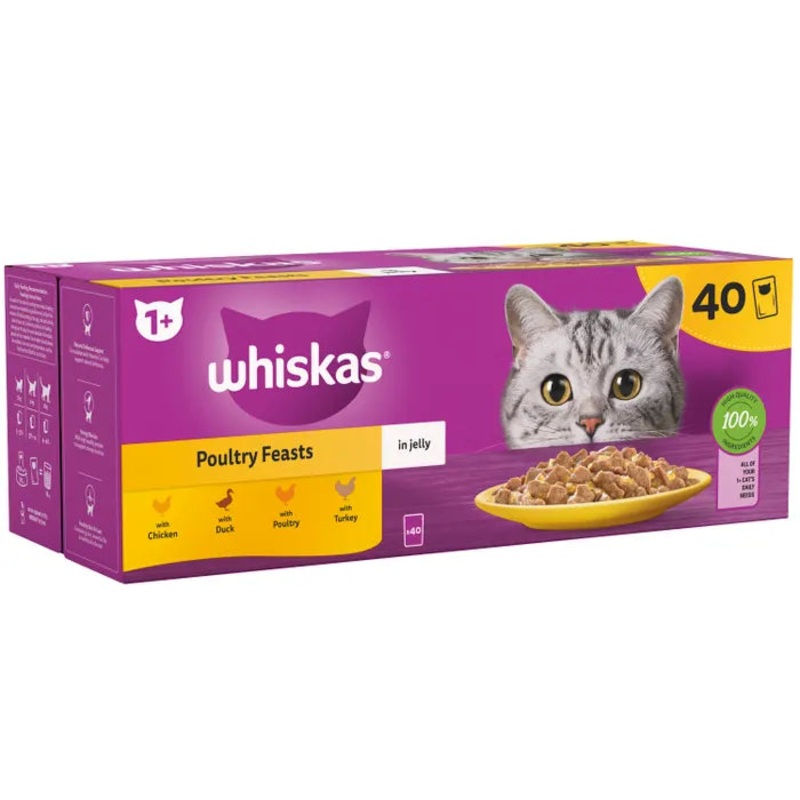 Whiskas Pouch Poultry Feasts in Jelly 40x85g