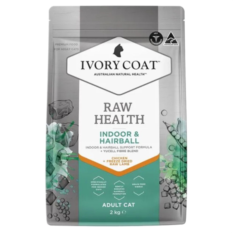 Ivory Coat Raw Health Indoor & Hairball Chicken Cat Food