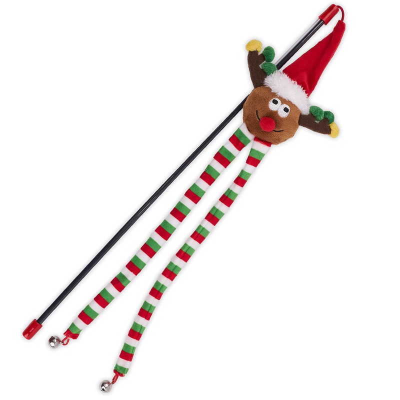 Kazoo Christmas Rudolph Wand Teaser Cat Toy