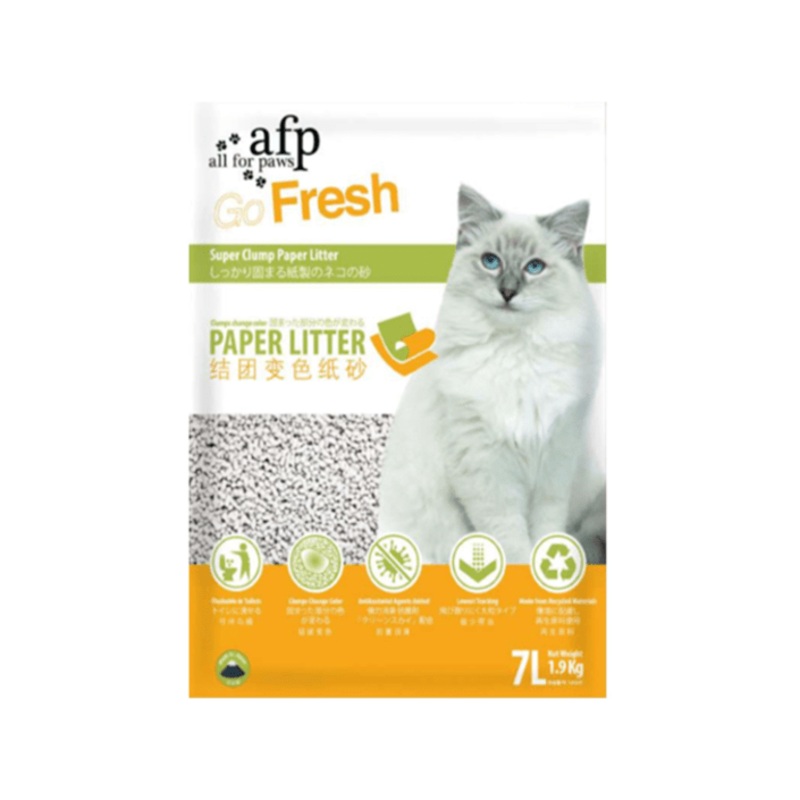 Afb Paper Cat Litter 1.9Kgs  (Water Turns Blue) 7L
