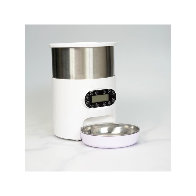 3L Cylindrical Stainless Steel Automatic Pet Feeder