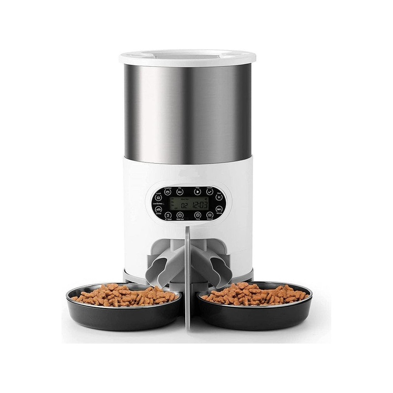 4.5L Stainless Steel Double Meal Automatic Feeder