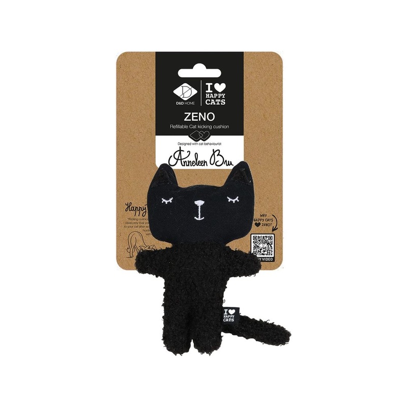 ZENO - Refillable cat kicking cushion 12x4x18cm black