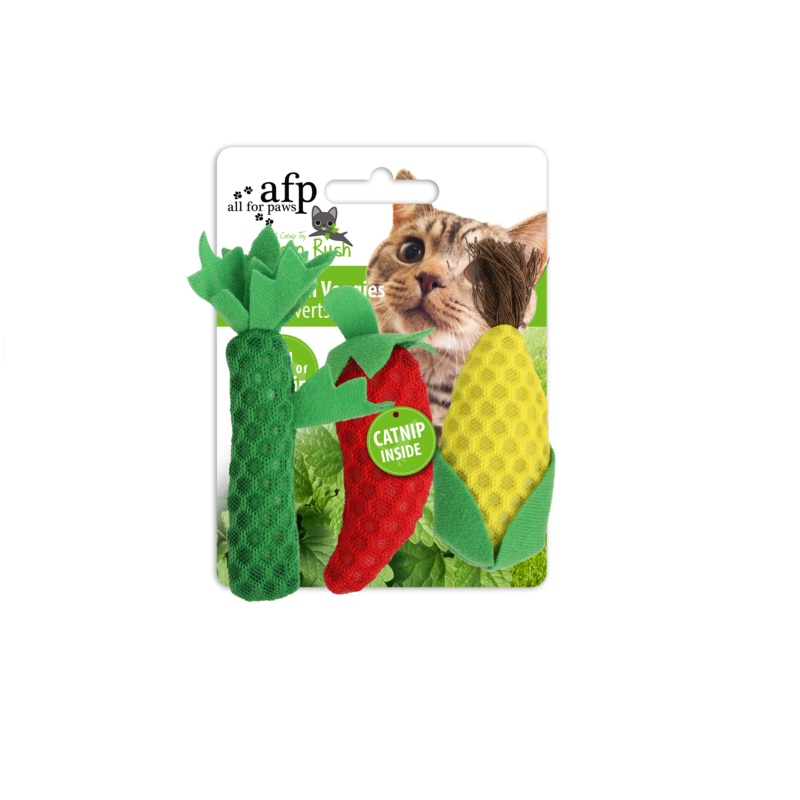 AFP Green Rush Veggies Cat toy - Pack of 4 toys