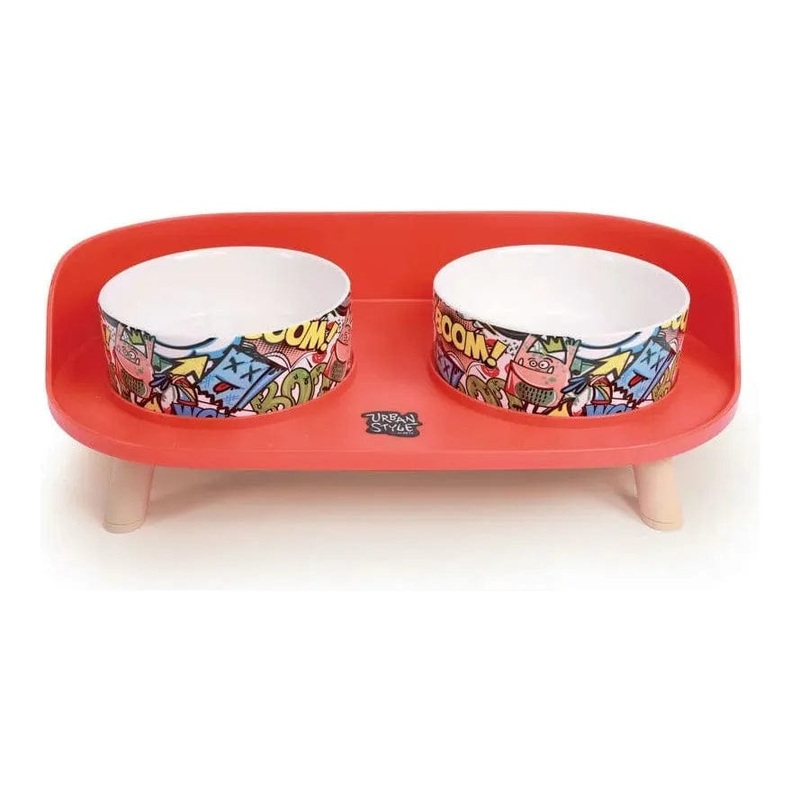 Altitude Urban Style Double Raised Pet Bowl Multicolour