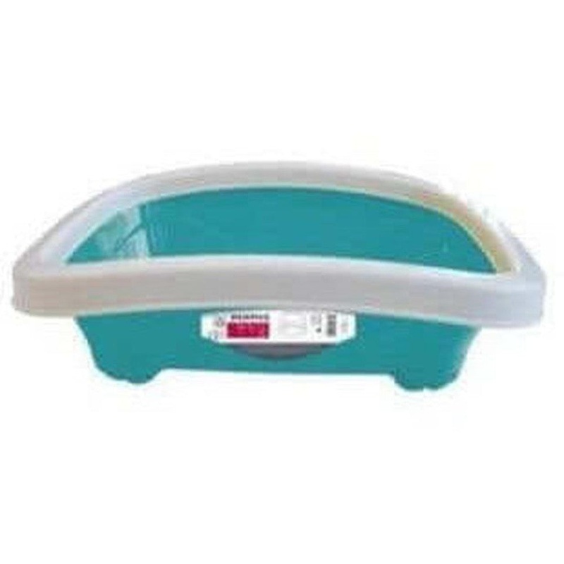 2-MEMPHIS - CAT LITTER TRAY WITH RIM TURQUOISE, GREEN & PURPLE