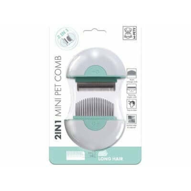 2 In 1 Mini Pet Comb for long hair - Green