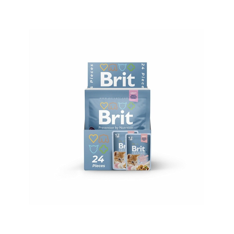 Brit Premium Fillets in Gravy with Chicken for Kitten 24X85g pouchs