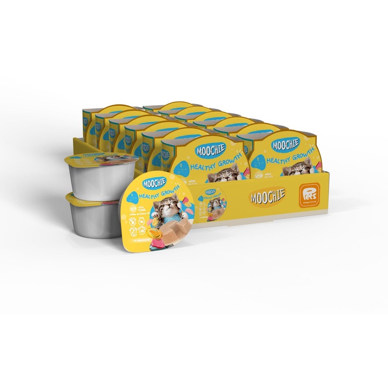 MOOCHIE TUNA MOUSSES FOR KITTEN (HEALTHY GROWTH)12x85g Cups