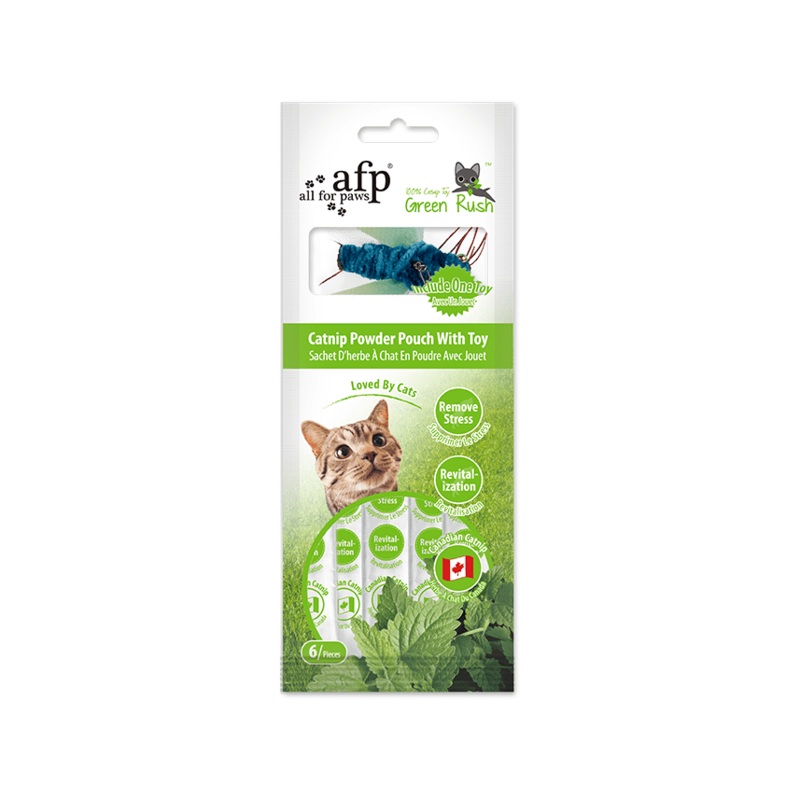 AFP Green Rush-Catnip Powder Pouch with Toy