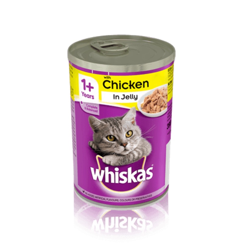 WHISKAS 1+ Can with Chicken in Jelly 390g