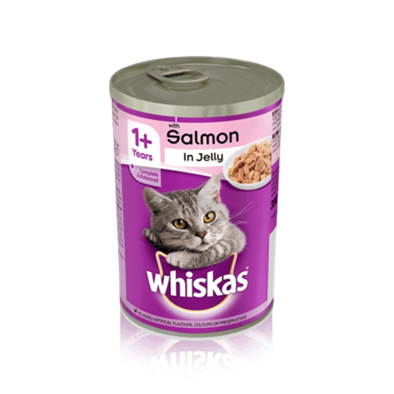 WHISKAS 1+ Can with Salmon in Jelly 390g