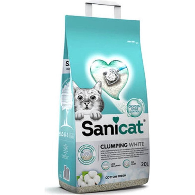 SaniCat Litter White Cotton Fresh Clumping 20L