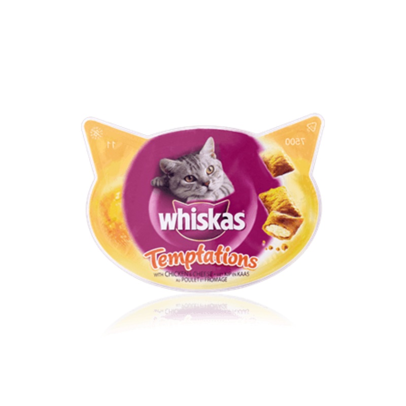 WHISKAS Temptations Cat Treats with Chicken & Cheese 60g