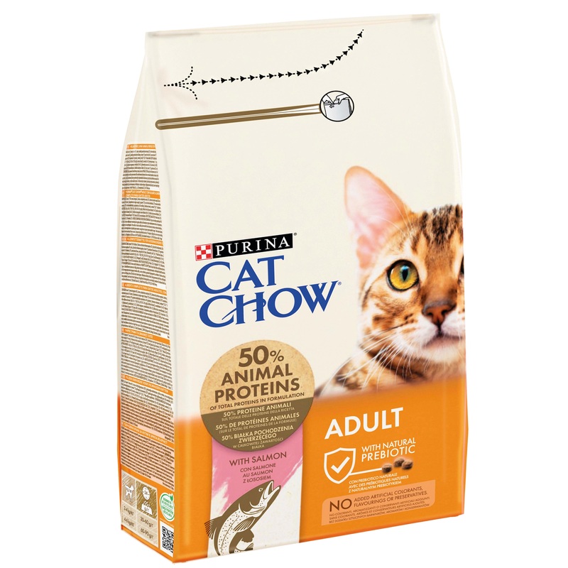(10 Items) Purina CAT CHOW Adult with Salmon Dry Cat Food 1.5KG