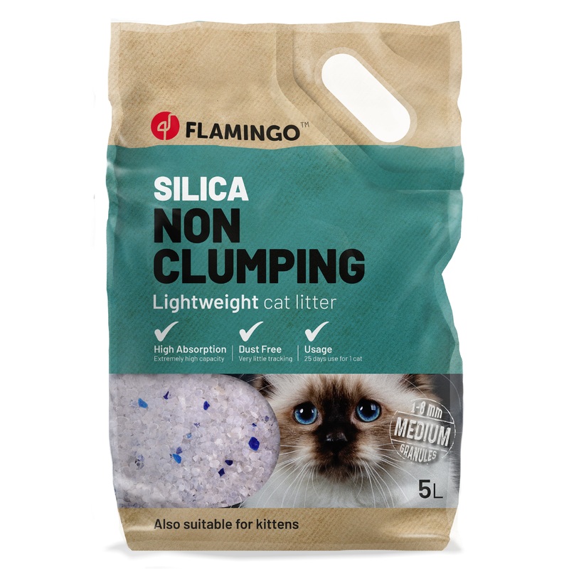 Flamingo Cat Litter Silica Medium Grains 5L