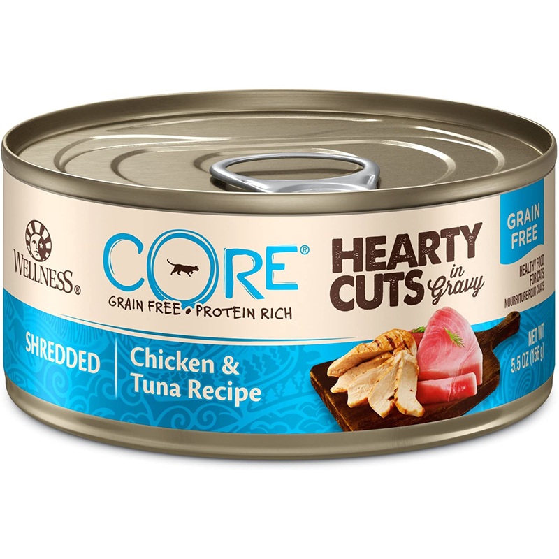 Wellness CORE Natural Grain Free Hearty Cuts Chicken and Tuna Canned Cat Food