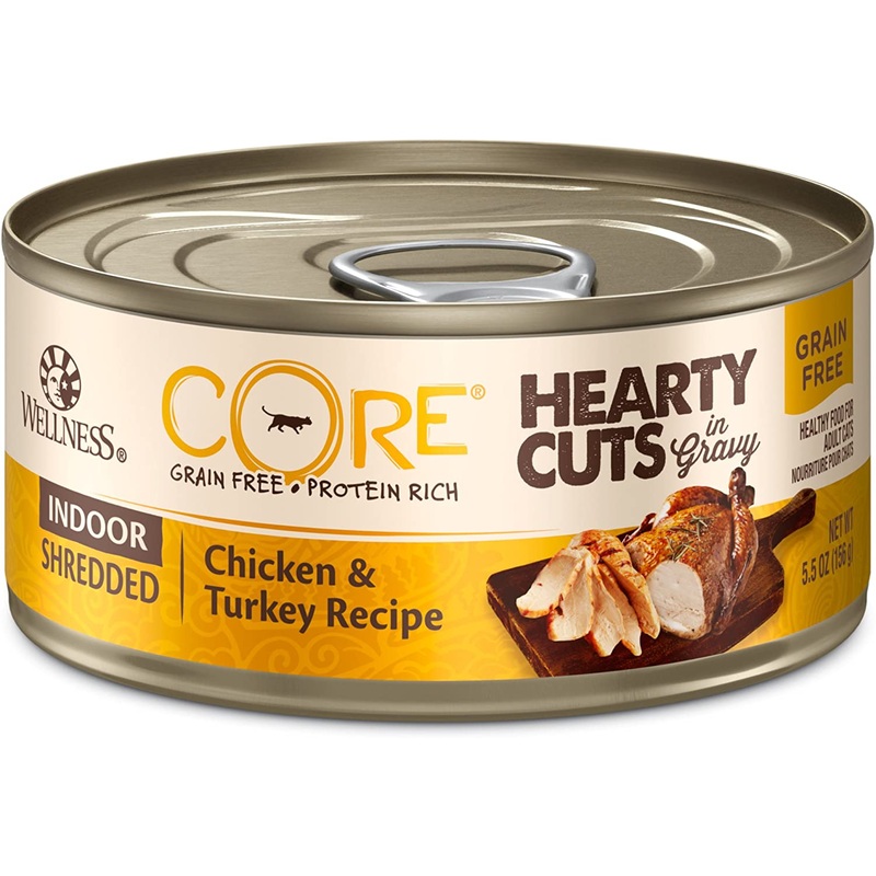 Wellness CORE Natural Grain Free Hearty Cuts Chicken and Turkey Canned Cat Food