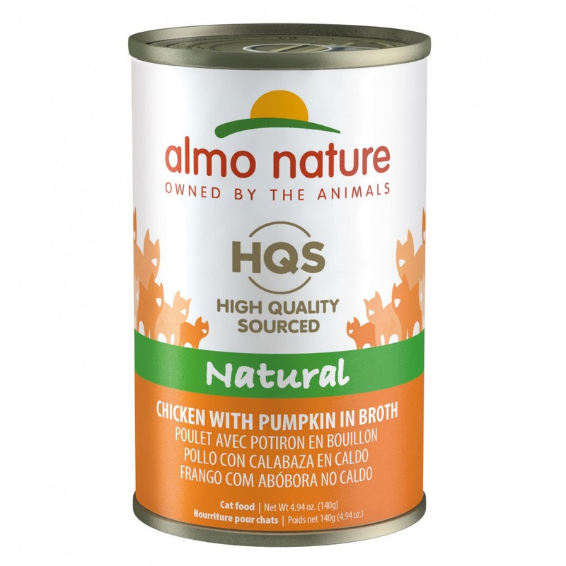 Almo Nature HQS Natural Cat Grain Free Additive Free Chicken with Pumpkin Canned Cat Food