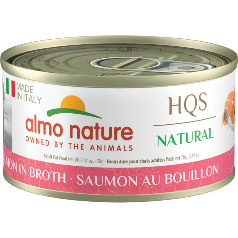Almo Nature HQS Natural Cat Grain Free Salmon In Broth Canned Cat Food