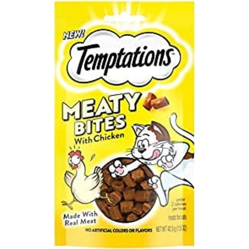 Temptations Meaty Bites Chicken Flavor Cat Treats 1.5z