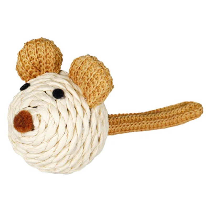 45758 - Mouse with rattle, paper yarn, 5 cm
