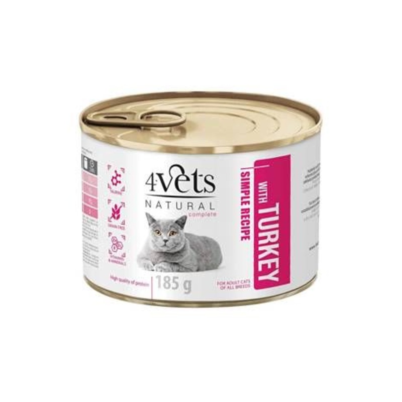 4Vets Adult Turkey - cats, 185g