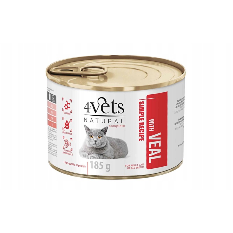 4Vets Adult Veal - cats, 185g