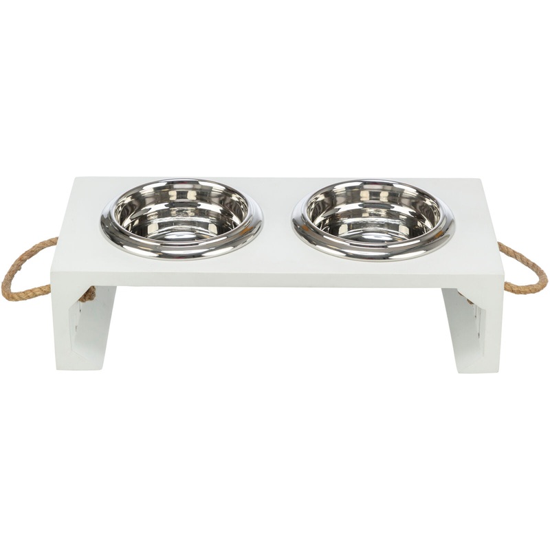 Be Nordic bowl set, MDF/stainless steel, 2 x 0.9 l/diam. 17 cm/44 x 21 x 14 cm, whit