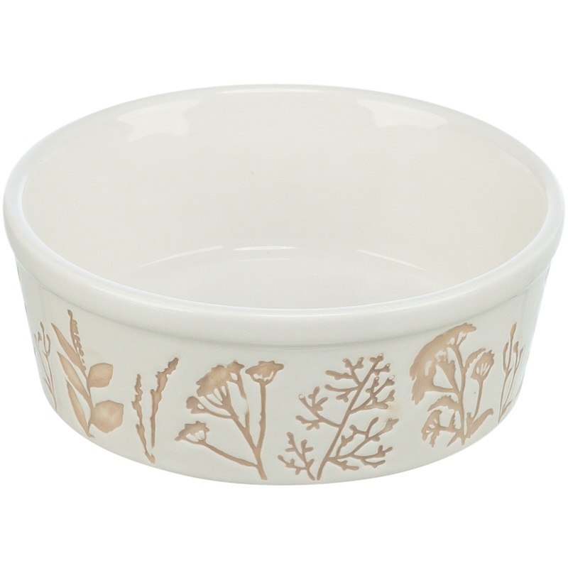 Bowl, textured motif, ceramic, 0.3 l/diam 12 cm, white/taupe
