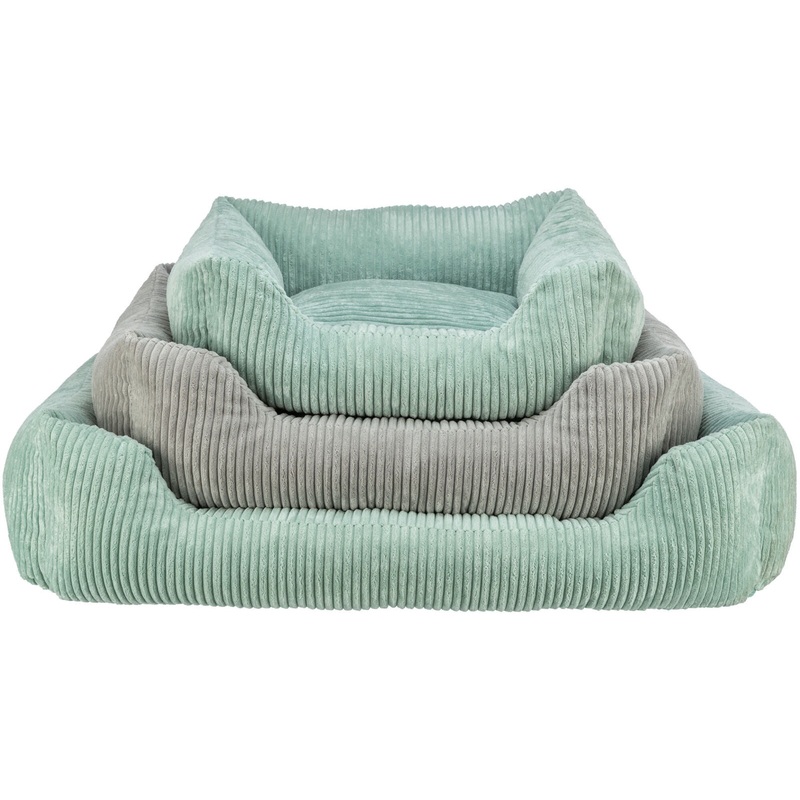 Jonna vital bed, corduroy plush, rectangular, 100 x 70 cm, grey