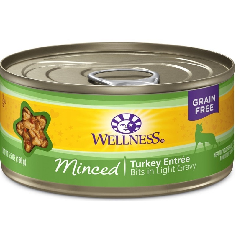 Wellness Grain Free Natural Minced Turkey Entree Wet Canned Cat Food