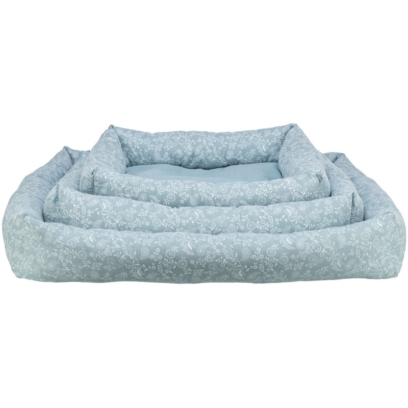 Flora bed, square, light blue