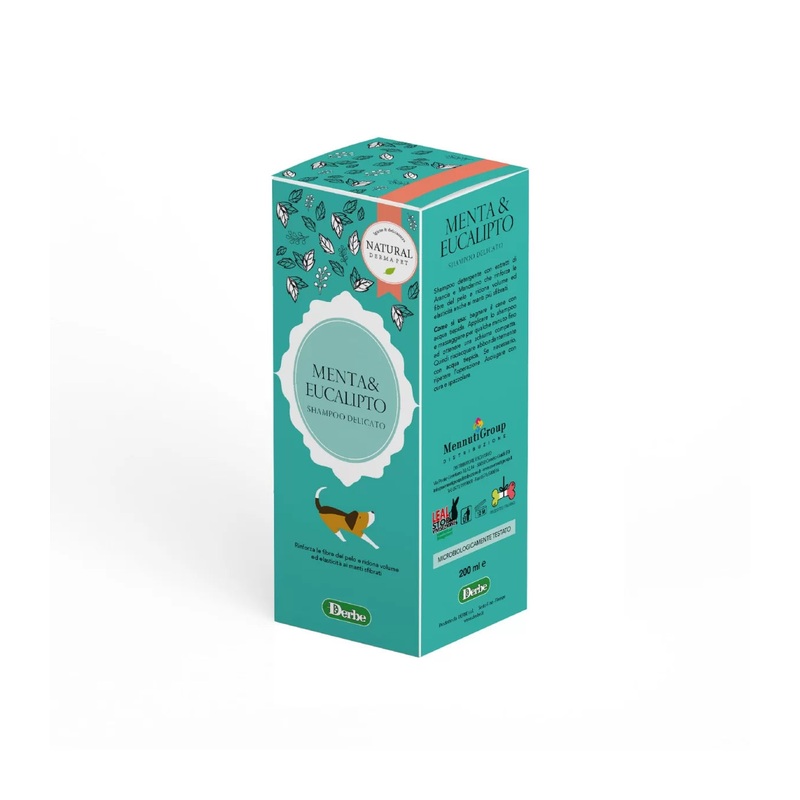 Natural Derma Pet Shampoo, Menta & Eucalipto, 200ml