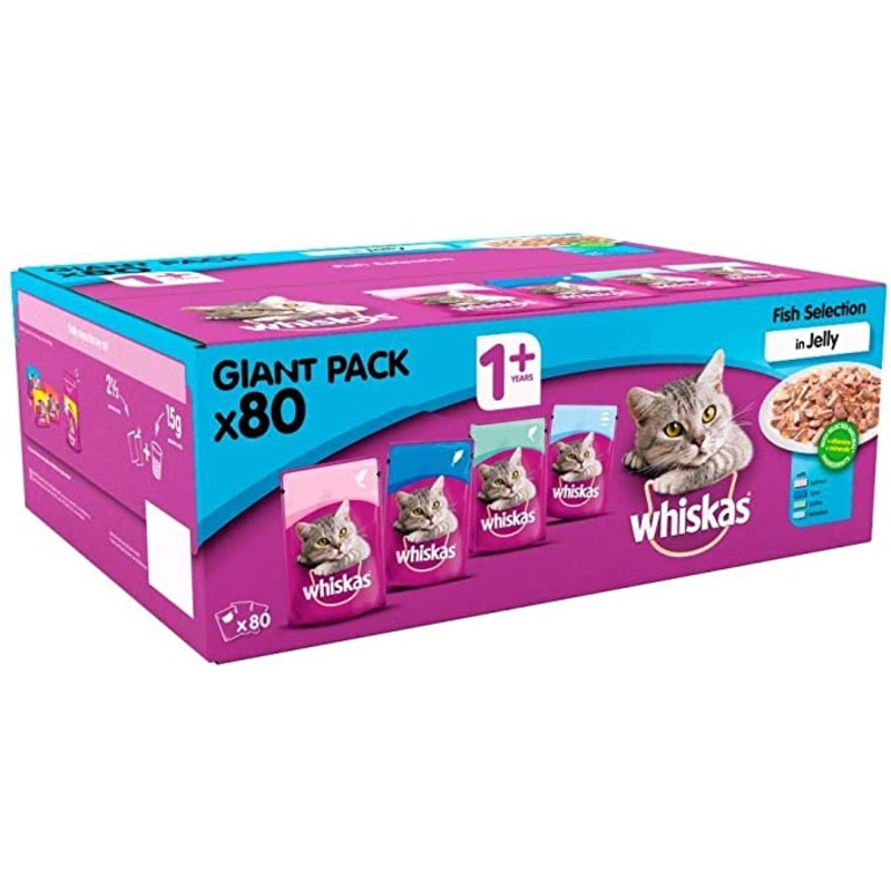 Whiskas Gigantic Pack, Fish Selection (80 Pack)