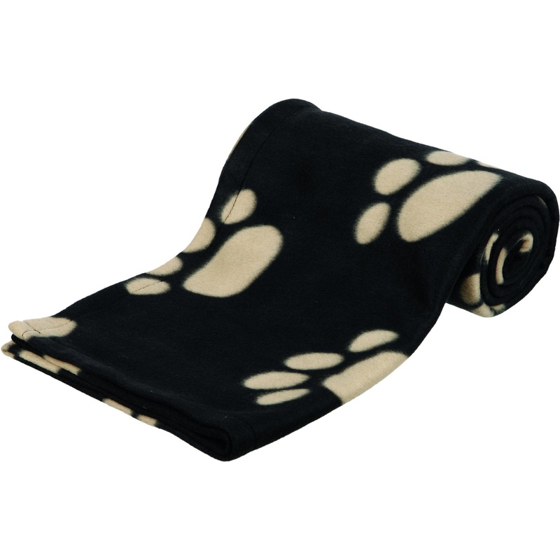 Barney fleece blanket, 150 x 100 cm, black/beige