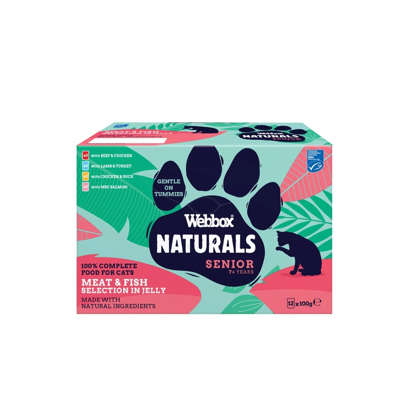 Webbox Natural Senior Cat Mixed in Jelly Selection, 12 Pack
