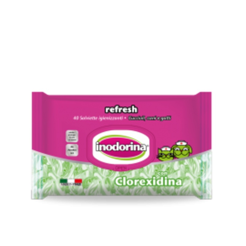 Inodorina Wet Wipes Refresh, Chlorhexidine 40Pcs