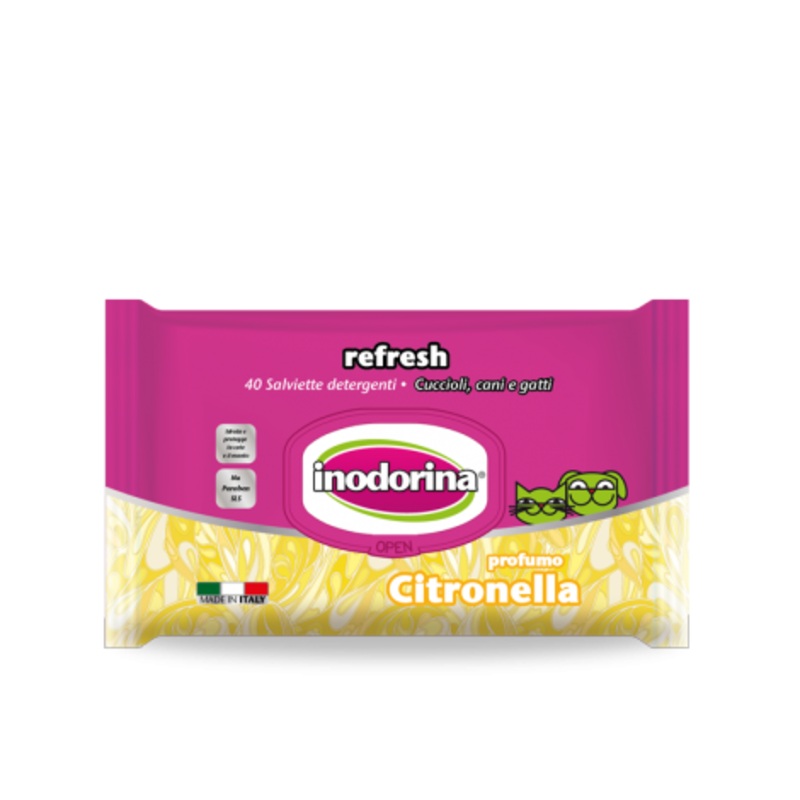 Inodorina Wet Wipes Refresh, Citronella