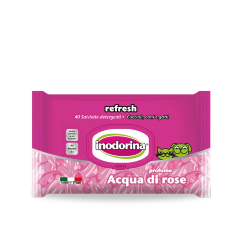 Inodorina Wet Wipes Refresh, Rose Water