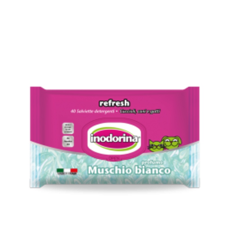 Inodorina Wet Wipes Refresh, White Musk - 110pcs
