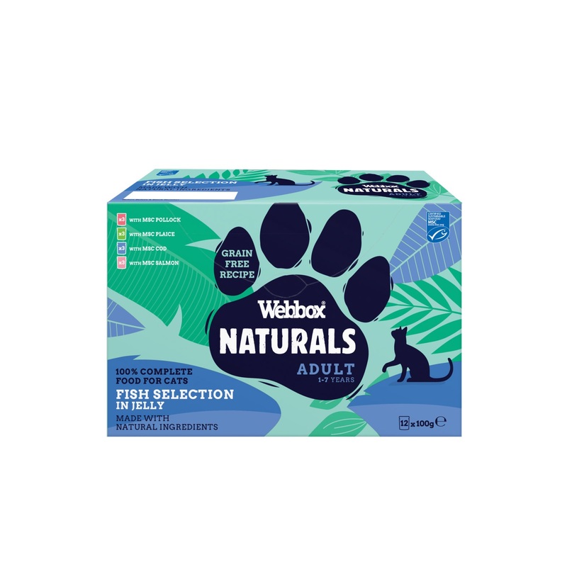Webbox Natural Fish in Jelly Selection, 8 Pack