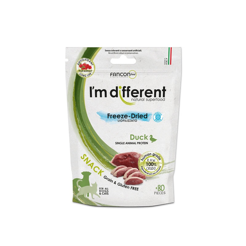 I'm Different Snacks, Duck, 80pcs (Freeze Dried)
