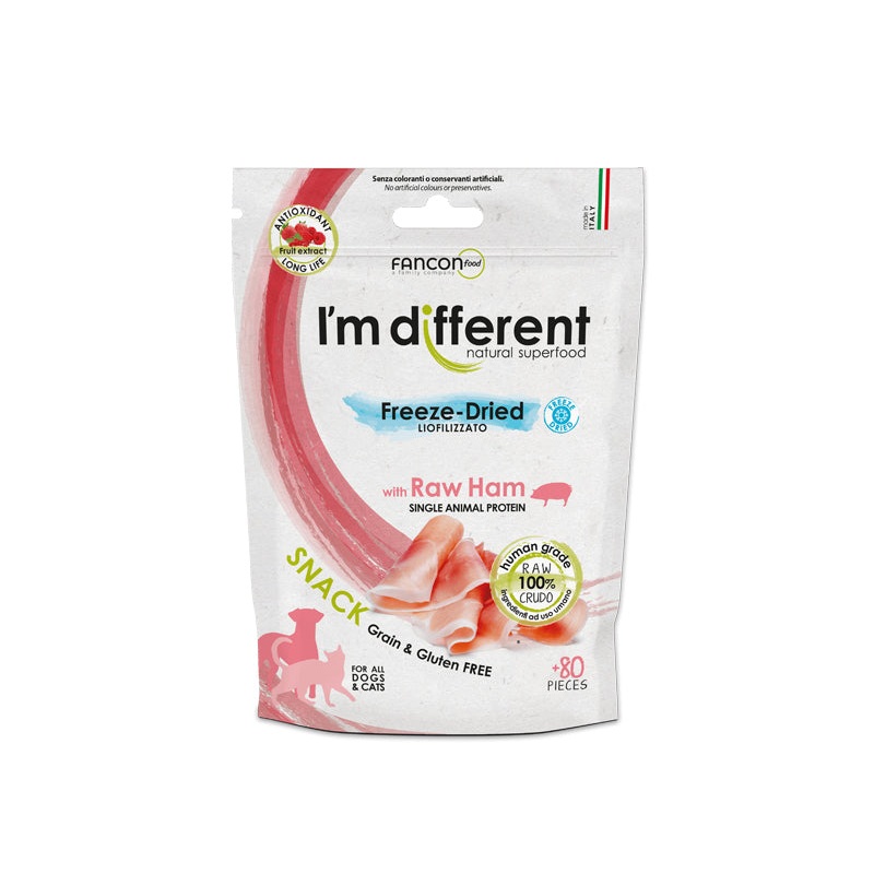 I'm Different Snacks, Raw Ham, 80pcs (Freeze Dried)