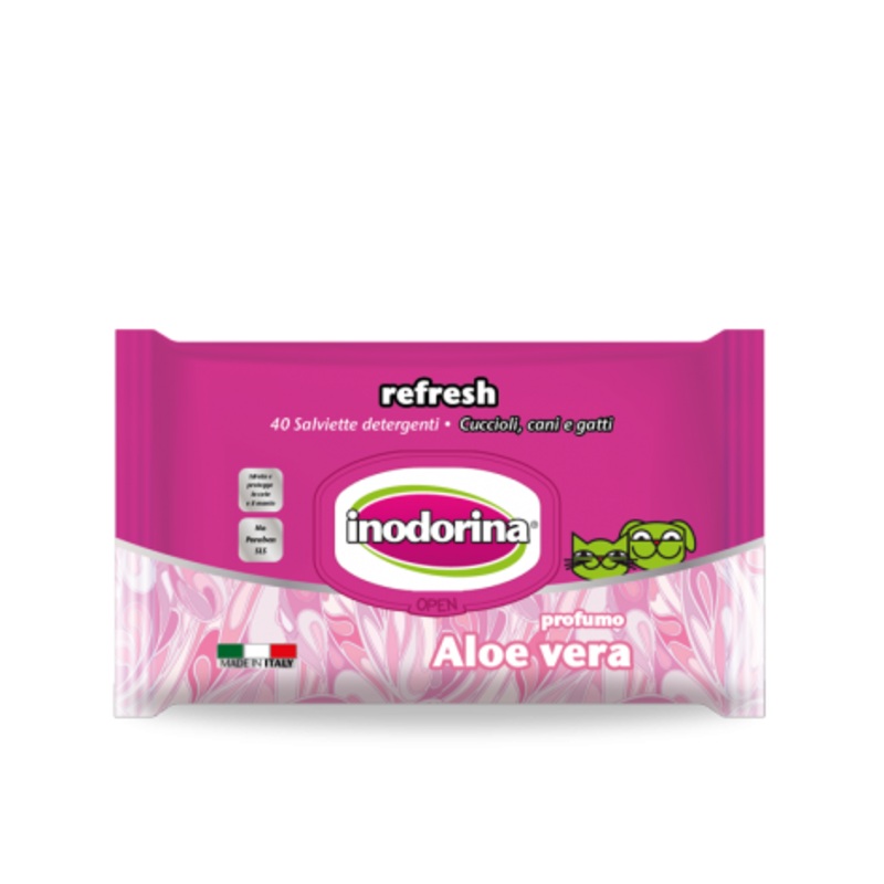 Inodorina Wet Wipes Refresh, Aloe Vera - 110 pcs