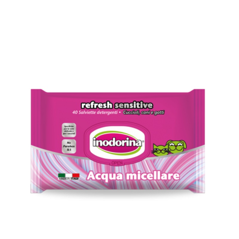 Inodorina Wet Wipes Refresh Sensitive, Aqua Micellare