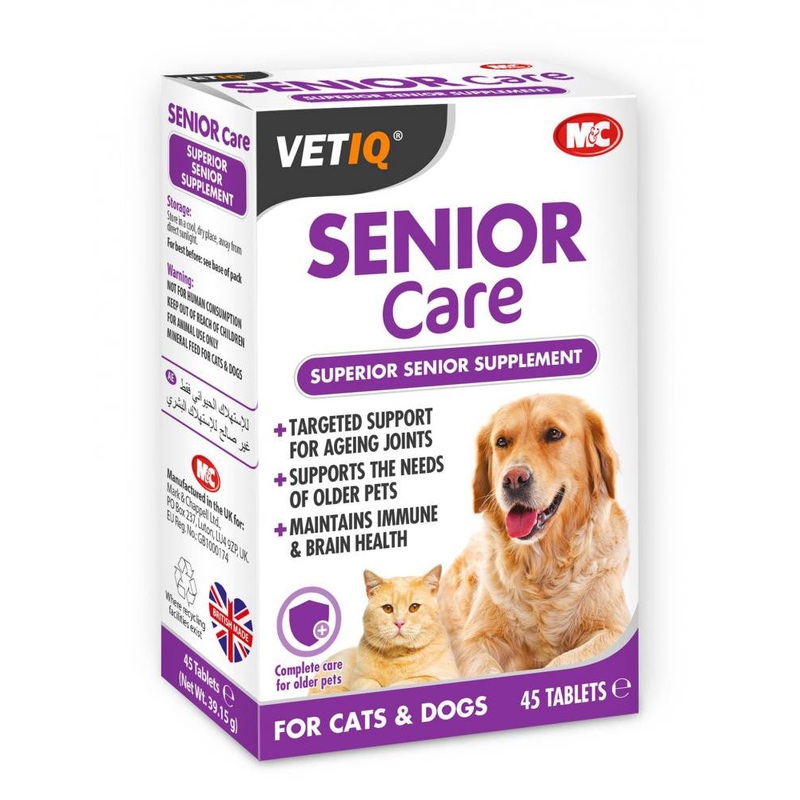 VET IQ Senior Care suppliment Cat & Dog (45Tabs)