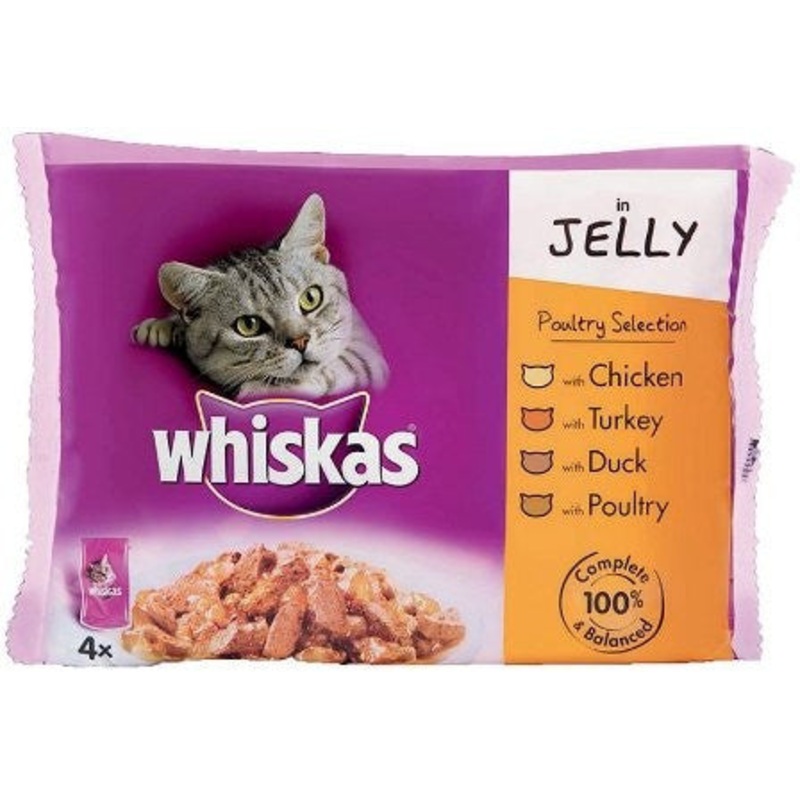 Whiskas Poultry Selection Variety Pack - 4 POUCHES X 100GR