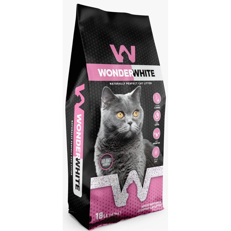 Wonder White Cat Litter, Baby Powder